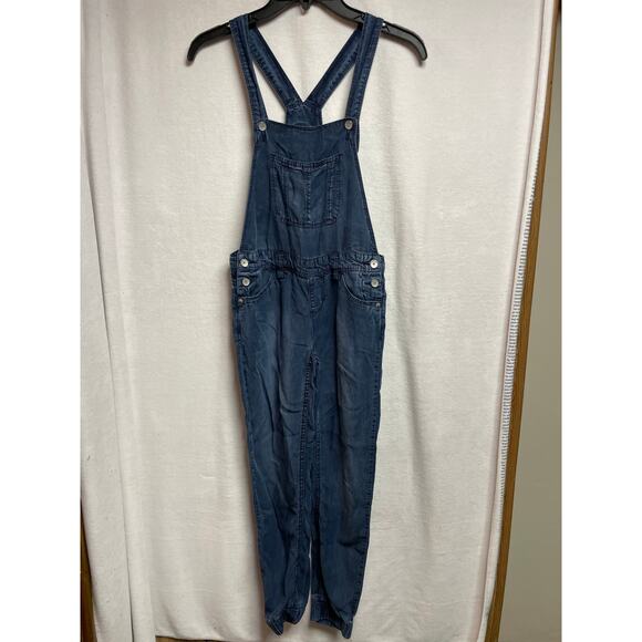 Levi’s Strauss & Co. girls overalls bibs cuffed gathered ankle 8 REG blue jean‎ - Picture 1 of 8